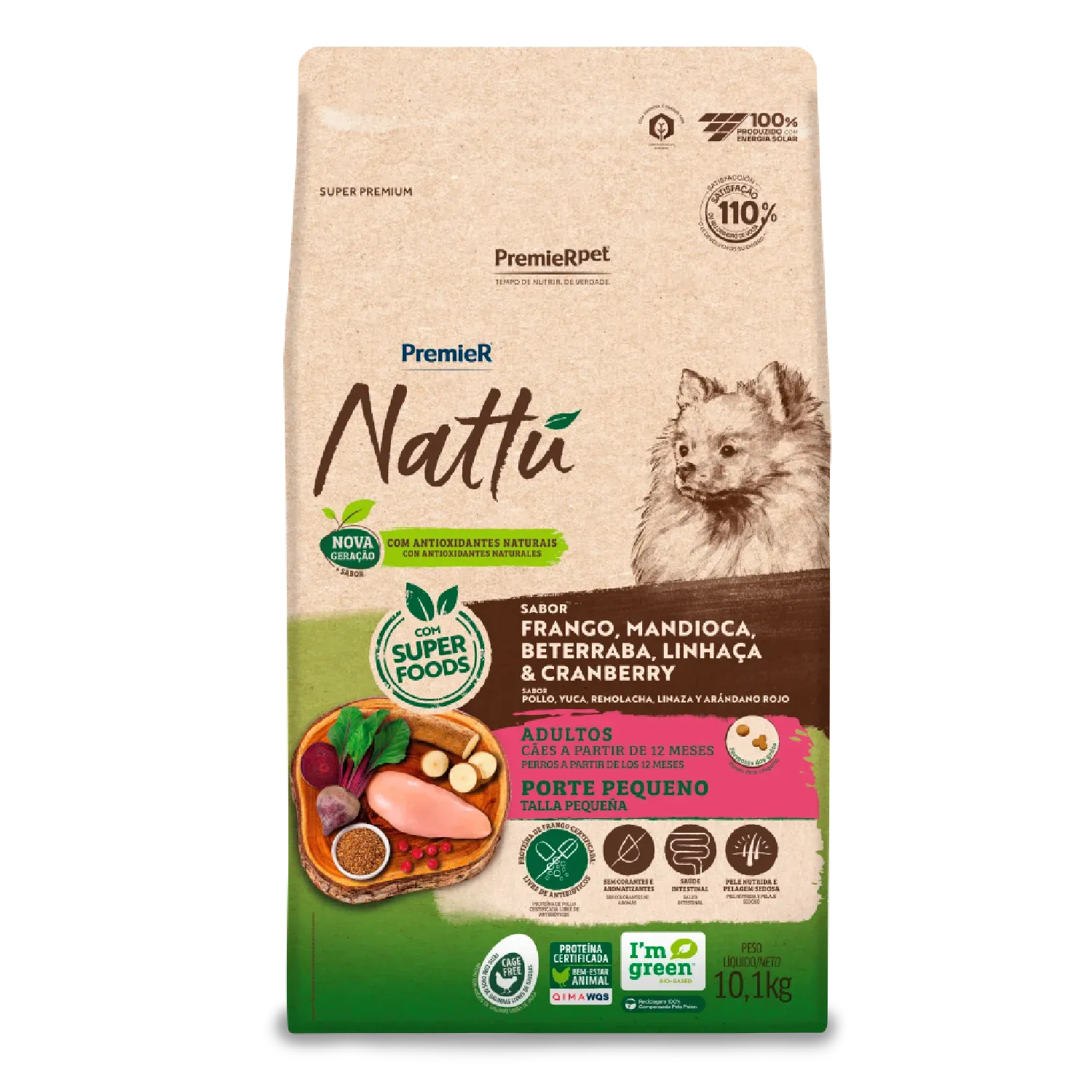 Ração Premier Nattu Cães Adultos Pequeno Porte Mandioca - Imagem 5