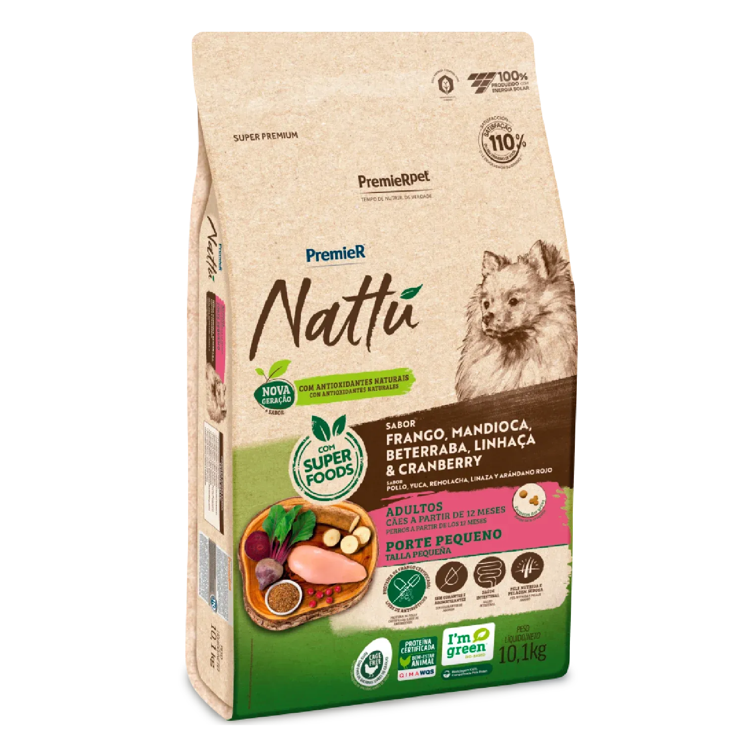 Ração Premier Nattu Cães Adultos Pequeno Porte Mandioca - Imagem 6
