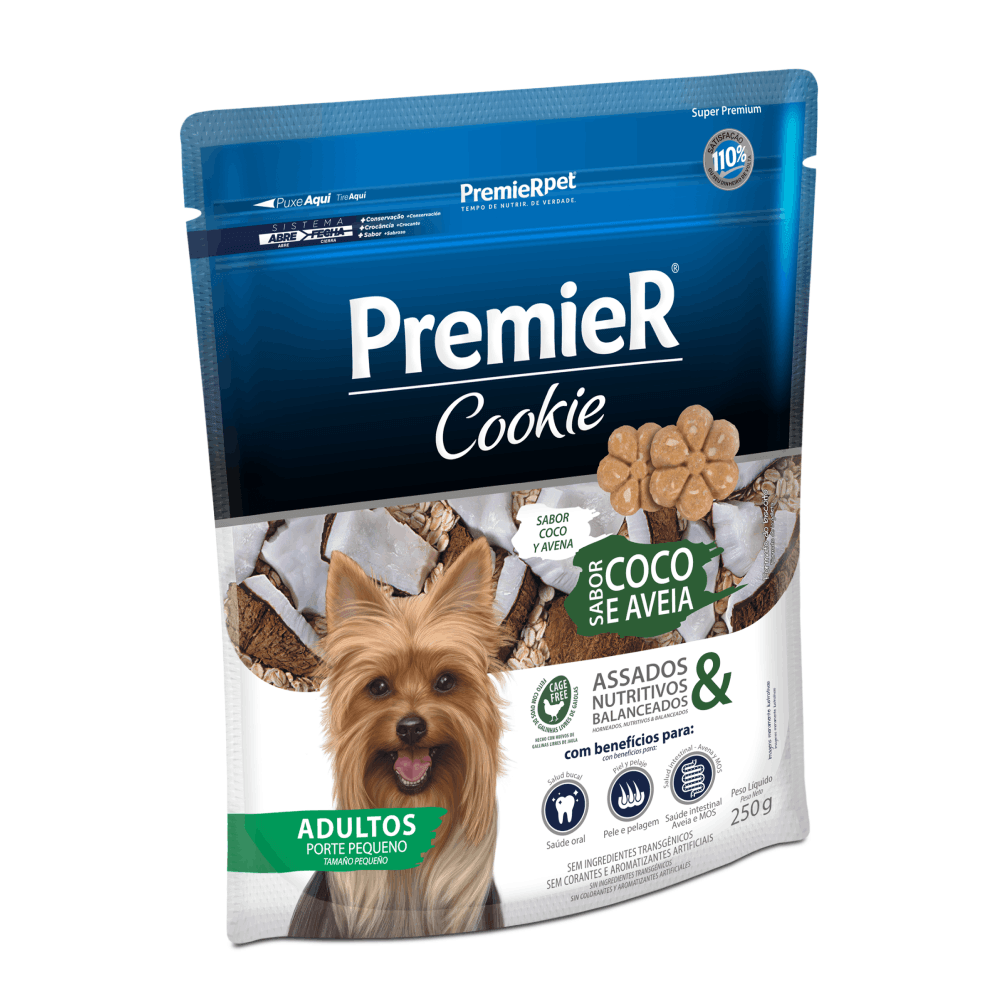 Cookie Premier Cães Adultos Porte Pequeno Coco e Aveia - Imagem 2