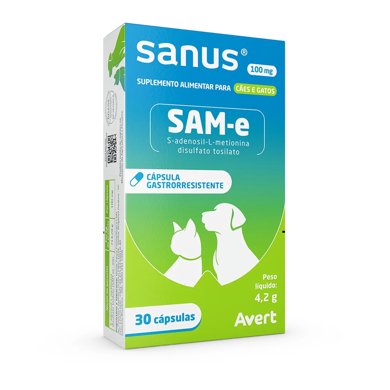 Sanus 100 mg para Cães e Gatos Avert