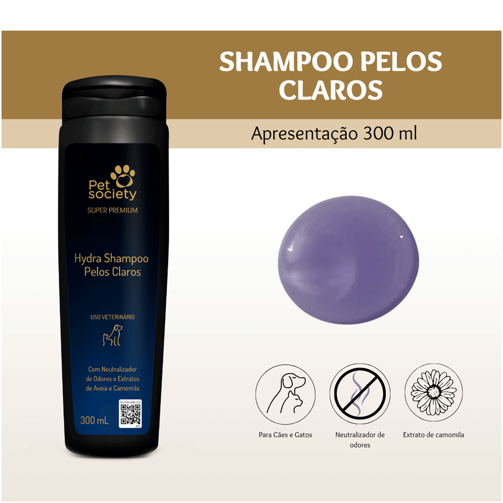 Shampoo Hydra Pelos Claros Pet Society - Imagem 2