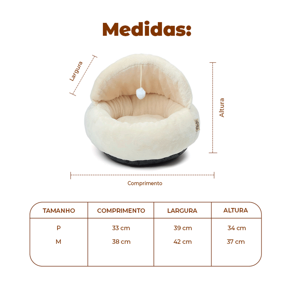Toca Cama para Gatos Flicks Bege - Imagem 14