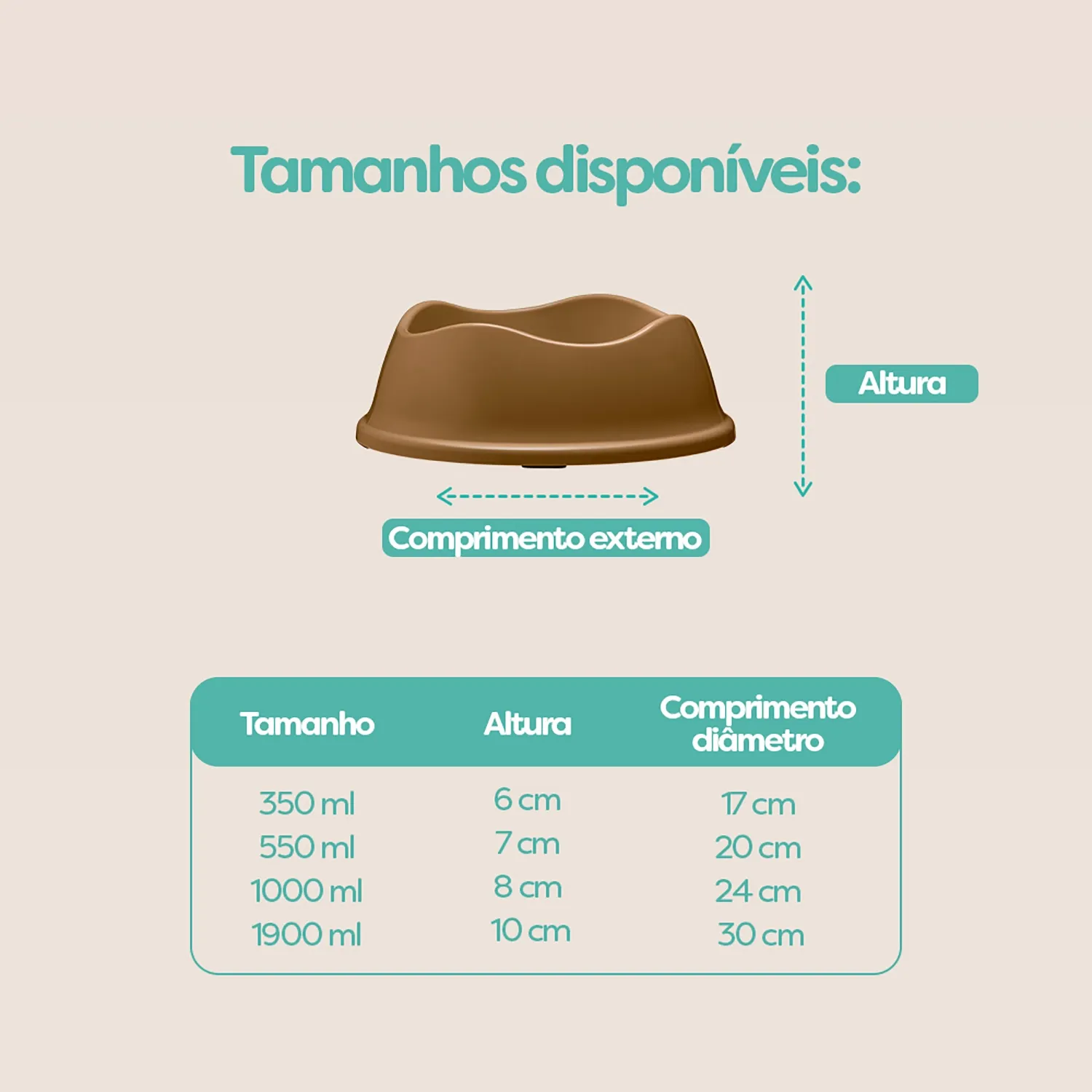 Comedouro Bowl Antiderrapante Stark Pet Bege - Imagem 4