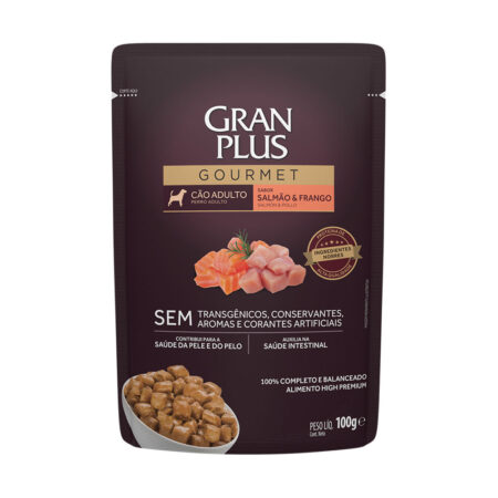 Ração Úmida GranPlus Gourmet Cães Adultos Salmão e Frango