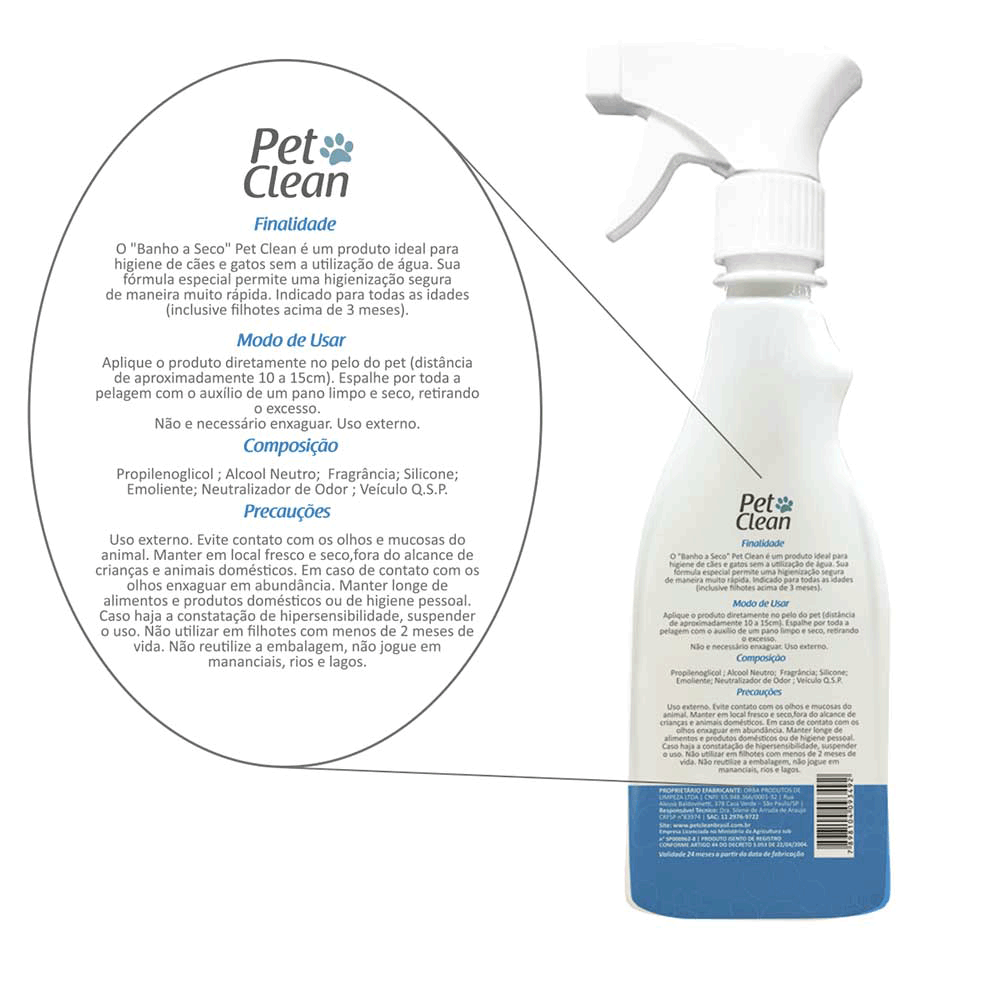 Banho a Seco Pet Clean para Cães e Gatos - Imagem 3
