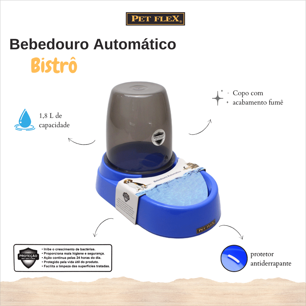 Bebedouro Automático Pet Flex Azul - Imagem 3