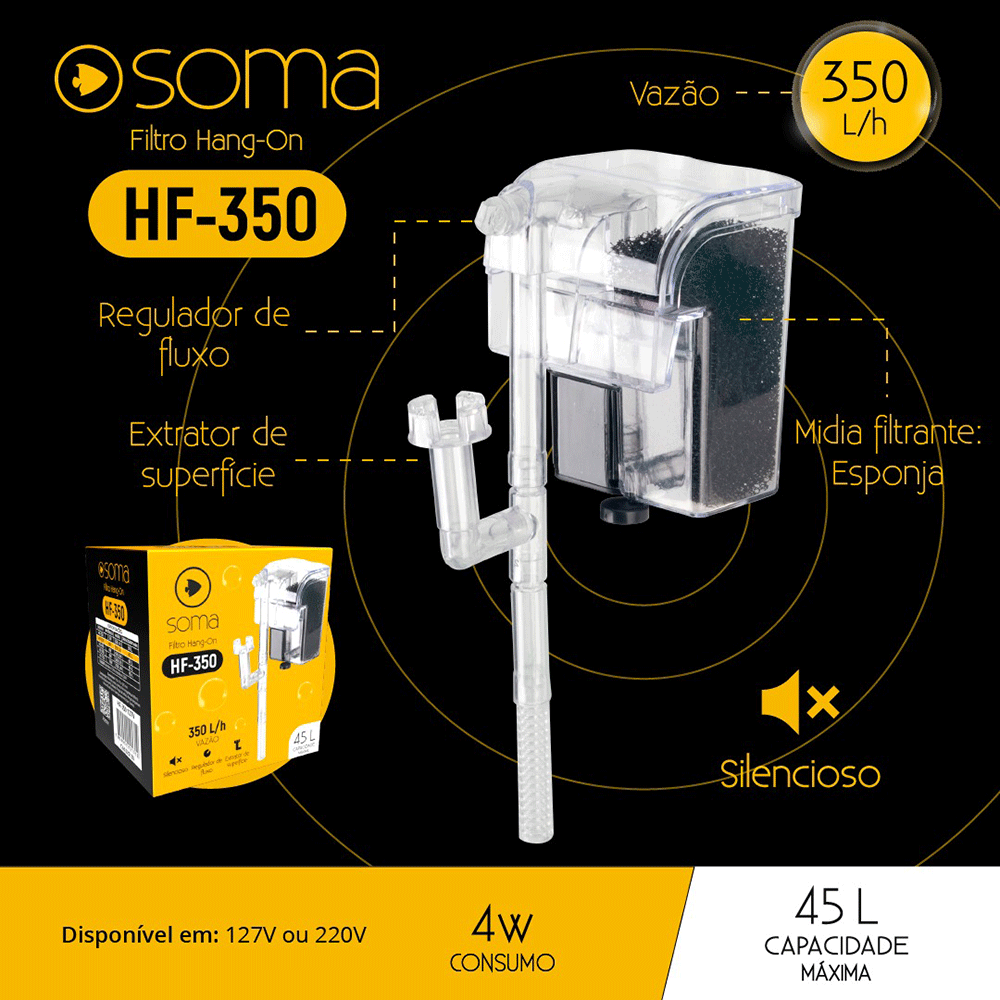 Filtro Externo Hang-on Soma HF-350 - Imagem 5