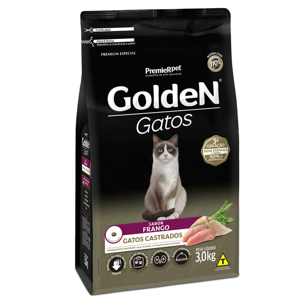Ração Golden Gatos Castrados Frango - Imagem 3