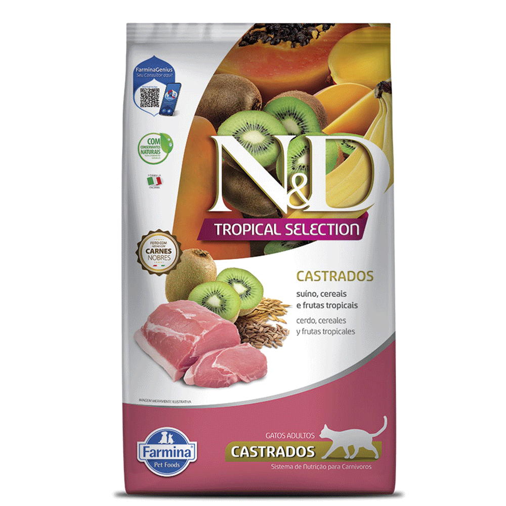 Ração N&D Tropical Selection Gatos Castrados Suíno - Imagem 2